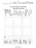 ______'s July Cut and Paste Coloring Page