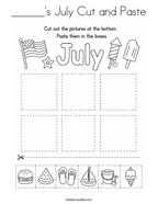 ______'s July Cut and Paste Coloring Page