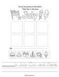 ______'s July Cut and Paste Worksheet