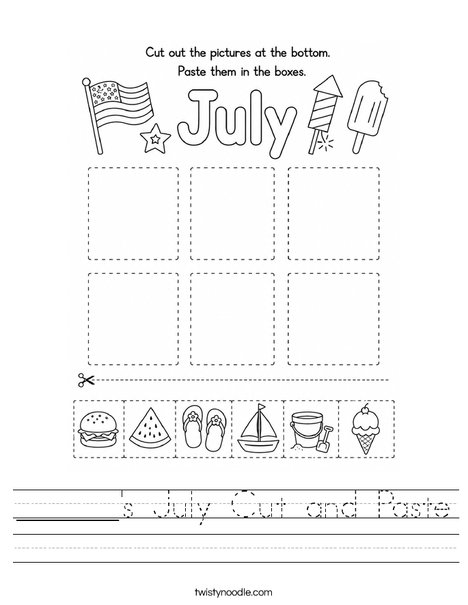 ______'s July Cut and Paste Worksheet