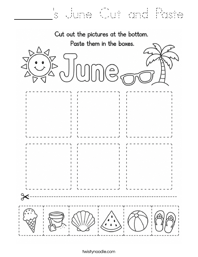______'s June Cut and Paste Coloring Page