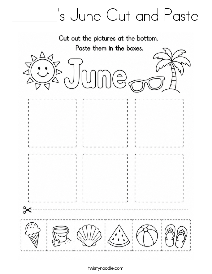 ______'s June Cut and Paste Coloring Page