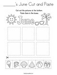 ______'s June Cut and Paste Coloring Page