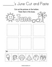______'s June Cut and Paste Coloring Page