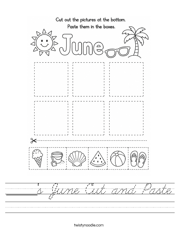 ______'s June Cut and Paste Worksheet
