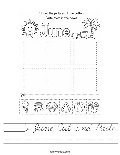 ______'s June Cut and Paste Worksheet