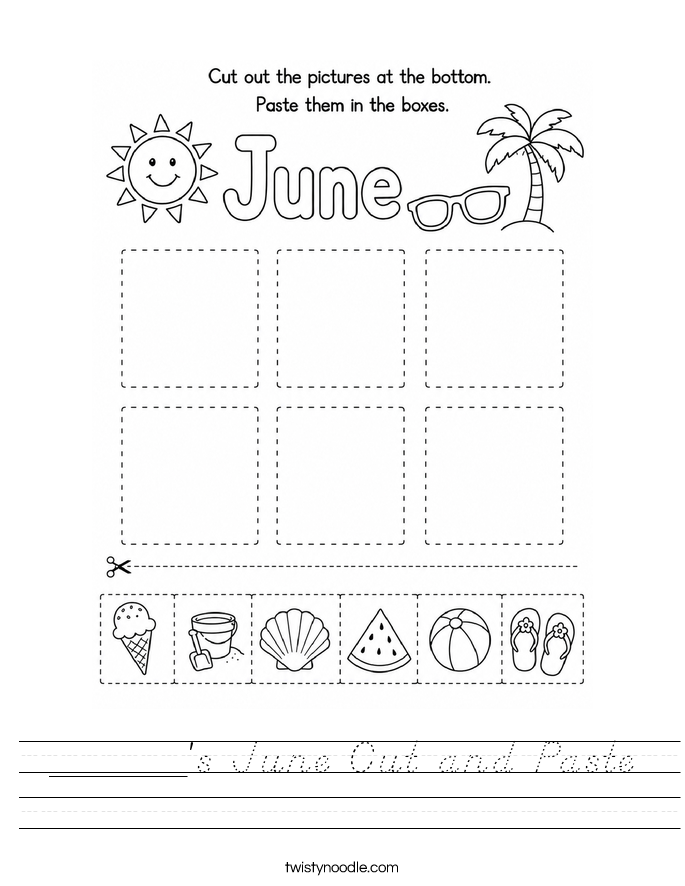 ______'s June Cut and Paste Worksheet