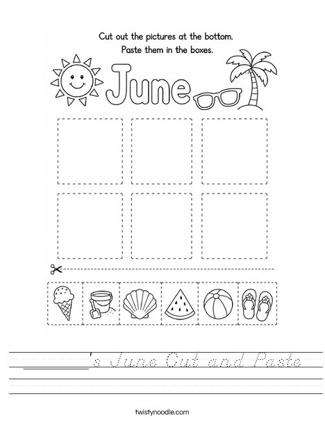 ______'s June Cut and Paste Worksheet