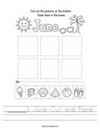 ______'s June Cut and Paste Handwriting Sheet