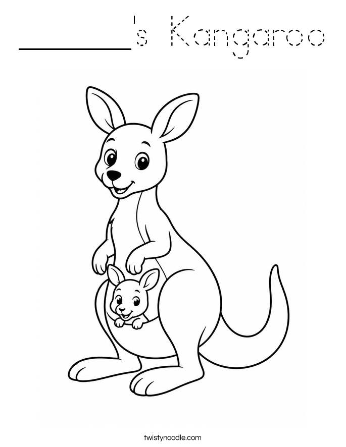 ______'s Kangaroo Coloring Page
