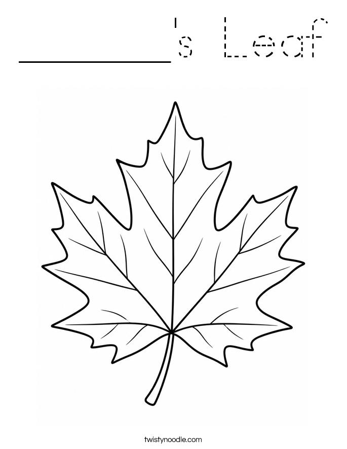 ______'s Leaf Coloring Page