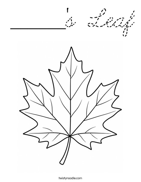 ______'s Leaf Coloring Page
