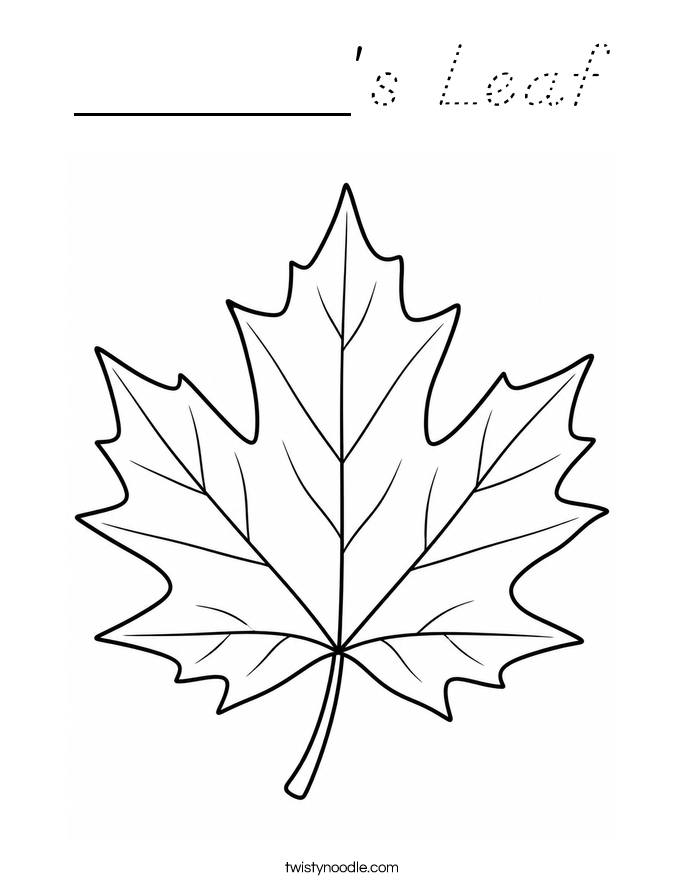 ______'s Leaf Coloring Page