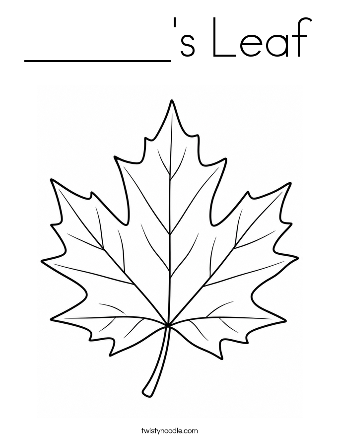 ______'s Leaf Coloring Page