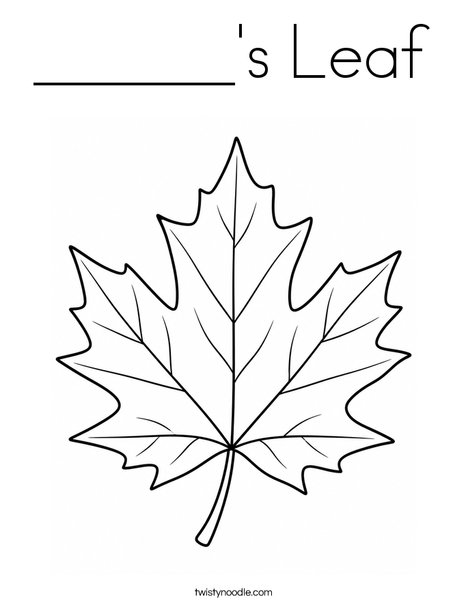 ______'s Leaf Coloring Page