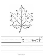 ______'s Leaf Handwriting Sheet