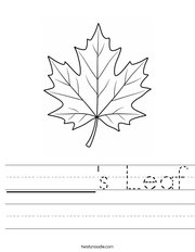 ______'s Leaf Handwriting Sheet