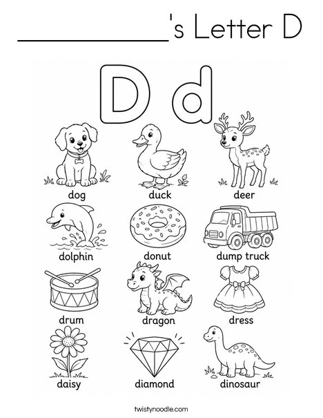 ______'s Letter D Coloring Page