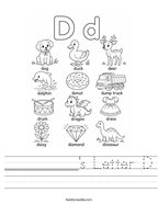 __________'s Letter D Handwriting Sheet