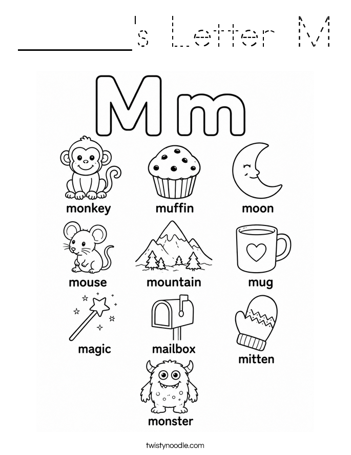 ______'s Letter M Coloring Page