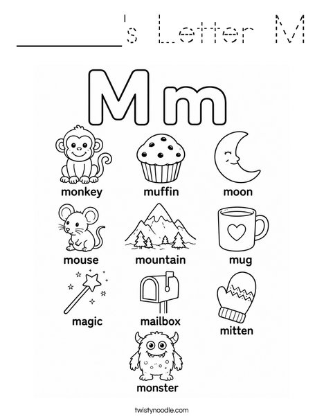 ______'s Letter M Coloring Page