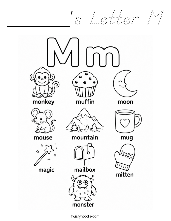 ______'s Letter M Coloring Page