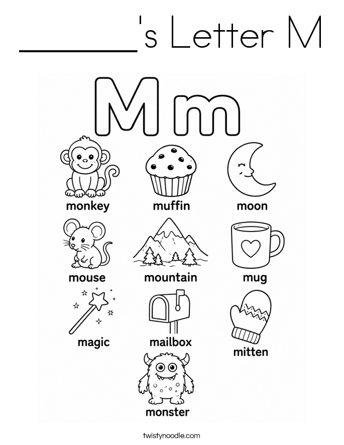 ______'s Letter M Coloring Page