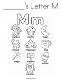 ______'s Letter M Coloring Page