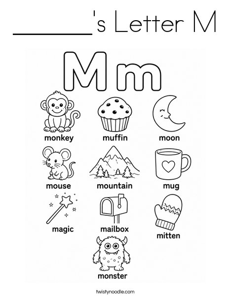 ______'s Letter M Coloring Page