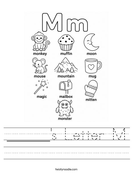 ______'s Letter M Worksheet