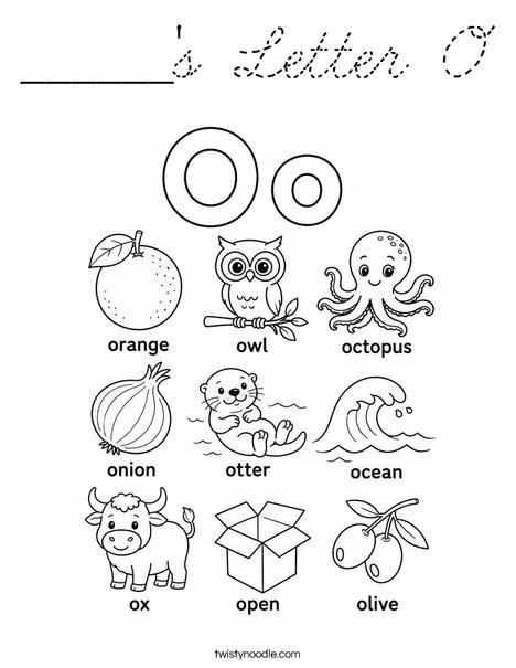 ______'s Letter O Coloring Page