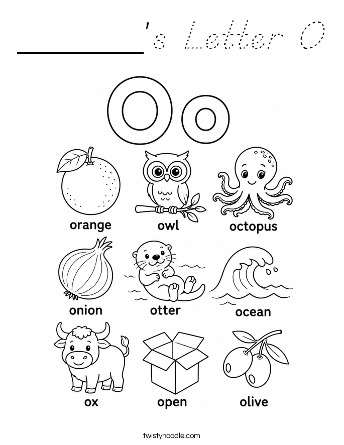 ______'s Letter O Coloring Page