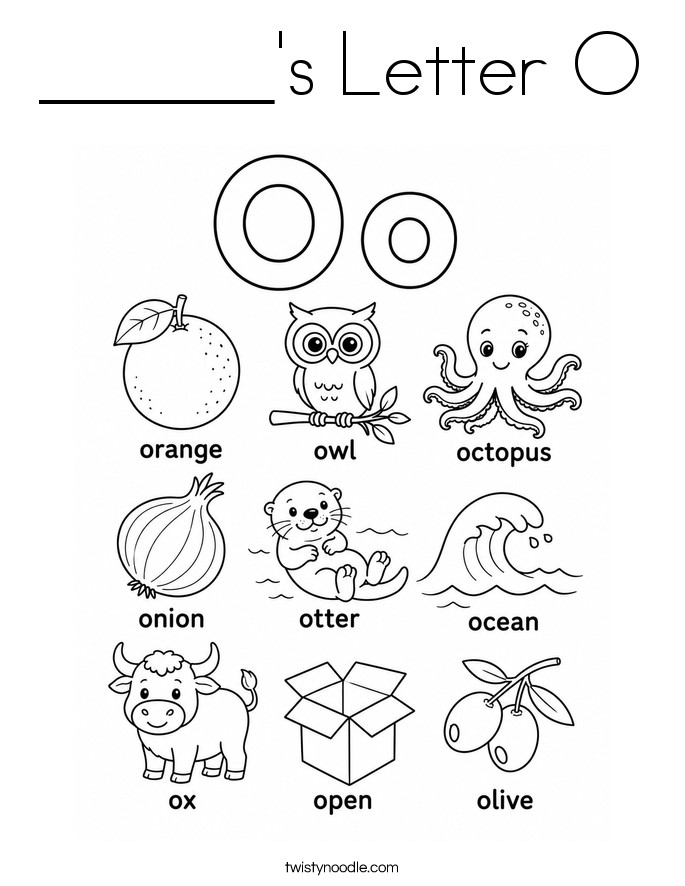 ______'s Letter O Coloring Page