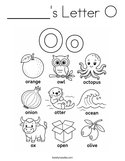 ______'s Letter O Coloring Page