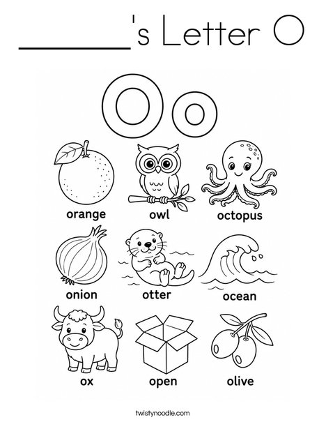 ______'s Letter O Coloring Page