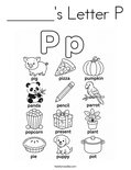 ______'s Letter P Coloring Page