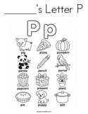 ______'s Letter P Coloring Page