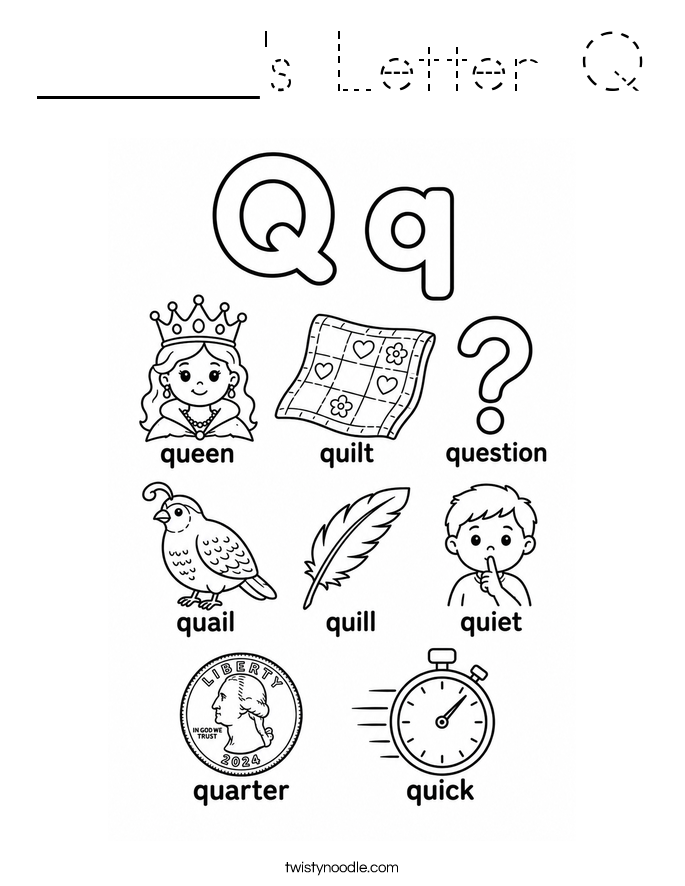 ______'s Letter Q Coloring Page