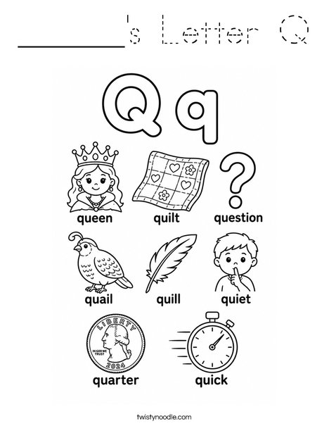 ______'s Letter Q Coloring Page