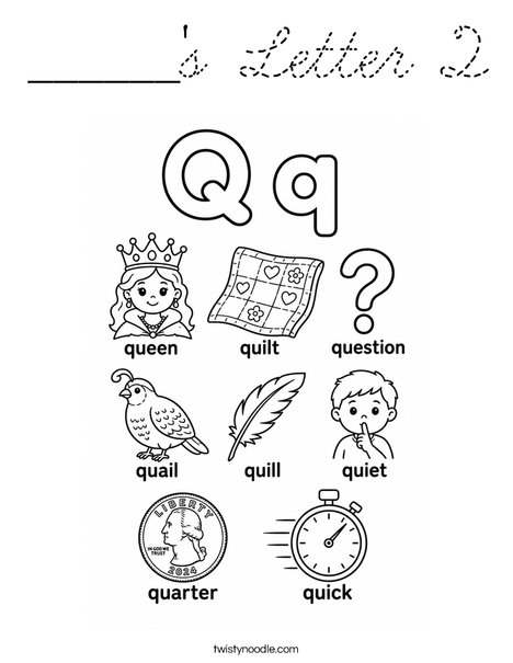 ______'s Letter Q Coloring Page