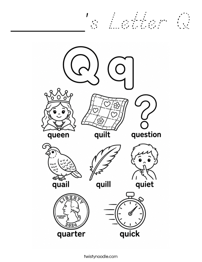 ______'s Letter Q Coloring Page