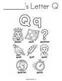______'s Letter Q Coloring Page