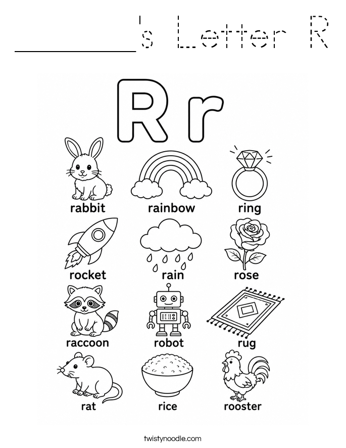 ______'s Letter R Coloring Page