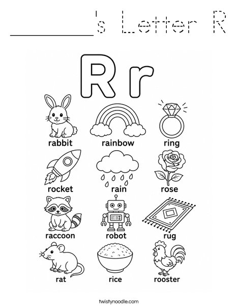 ______'s Letter R Coloring Page