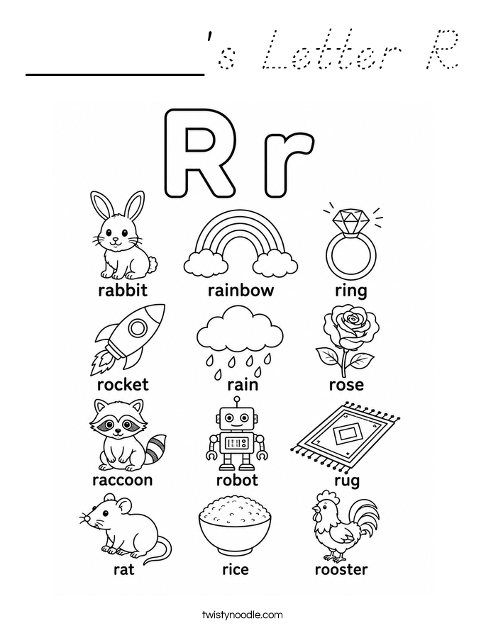 ______'s Letter R Coloring Page