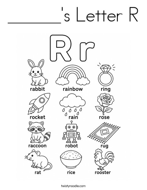 ______'s Letter R Coloring Page