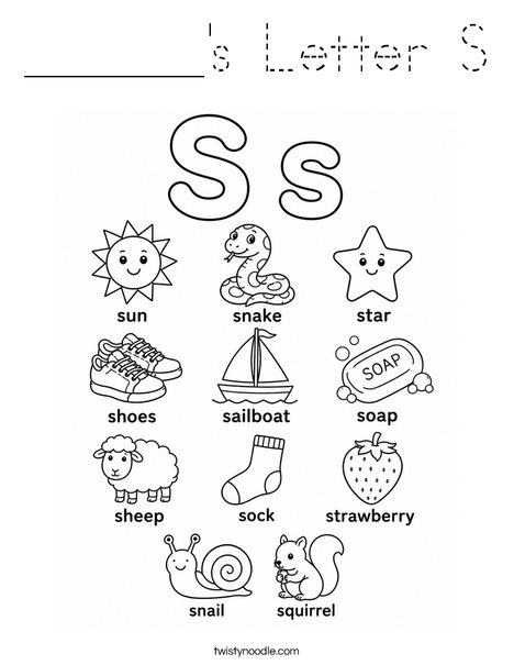 ______'s Letter S Coloring Page