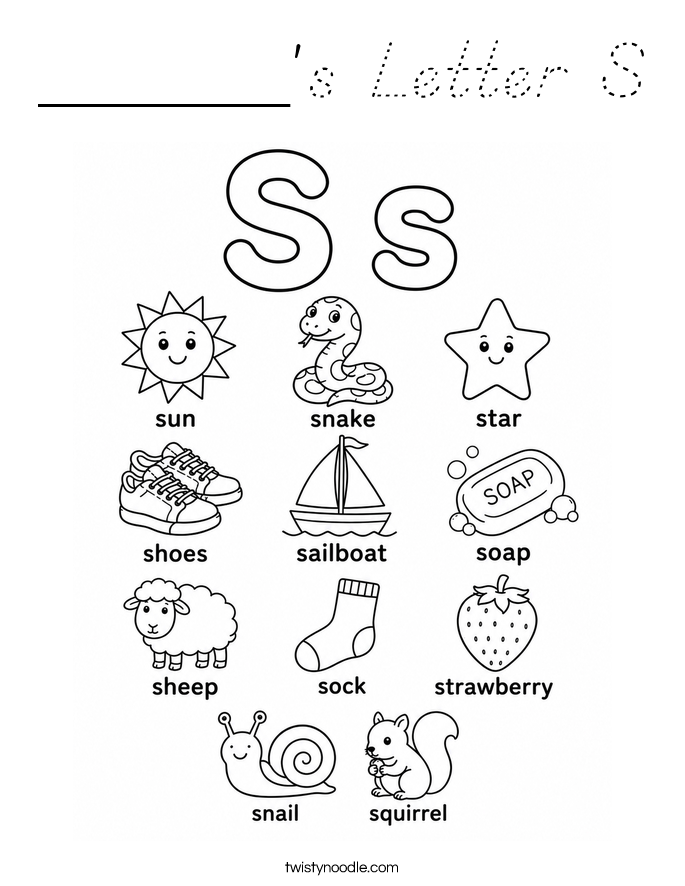 ______'s Letter S Coloring Page
