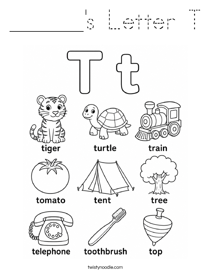 ______'s Letter T Coloring Page