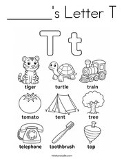 ______'s Letter T Coloring Page